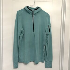 Icebreaker women’s half zip merino wool hooded long sleeve shirt. 
Size xlarge.